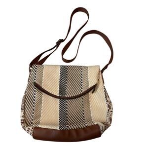 Sakroots By The SAK Foldover Crossbody Woven Fabric Eco Twill Artist Circle